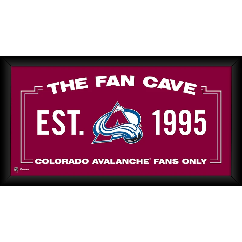 Colorado Avalanche Encadré 10" x 20" Fan Cave Collage
