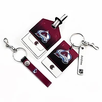 Colorado Avalanche - Coffret cadeau trois pièces en cuir avec étiquette personnalisée