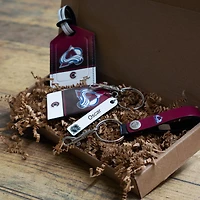 Colorado Avalanche - Coffret cadeau trois pièces en cuir avec étiquette personnalisée