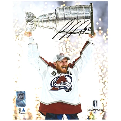 Gabriel Landeskog Colorado Avalanche Autographed 2022 Stanley Cup Champions 8" x 10" Raising Cup Photograph