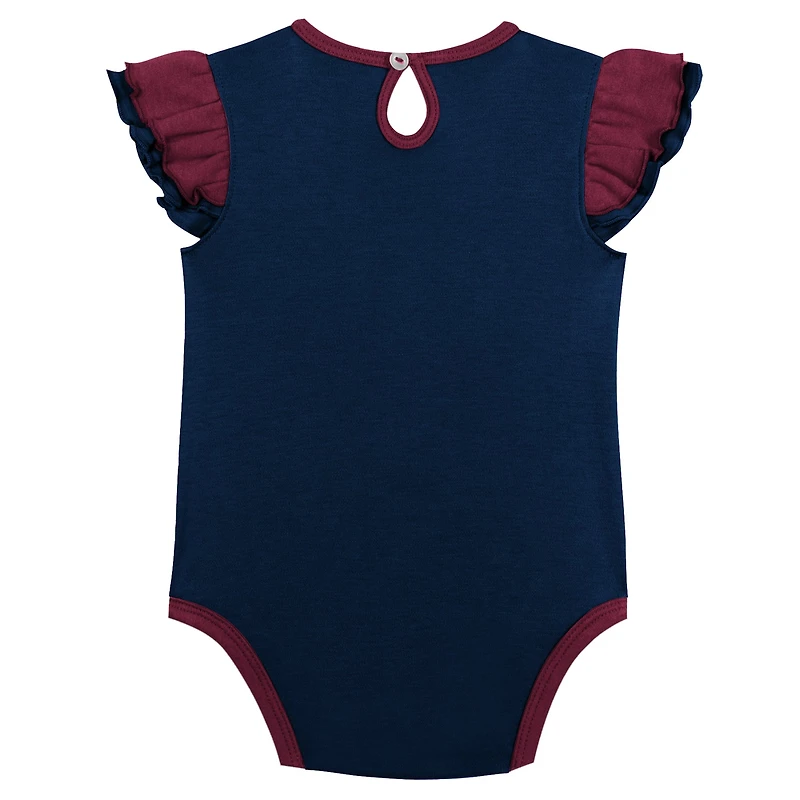Girls Infant Burgundy/Navy Colorado Avalanche Two-Pack Training Bodysuit Set