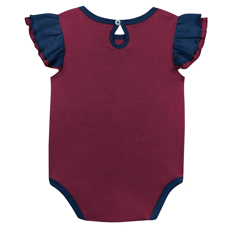 Girls Infant Burgundy/Navy Colorado Avalanche Two-Pack Training Bodysuit Set