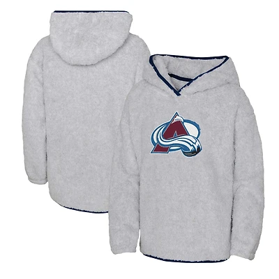Sweat à capuche en polaire pour filles, gris chiné, Colorado Avalanche Ultimate Teddy