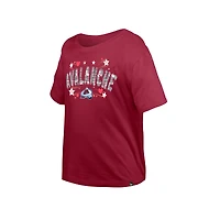 T-shirt à paillettes rouge foncé Colorado Avalanche Flip pour fille New Era Youth