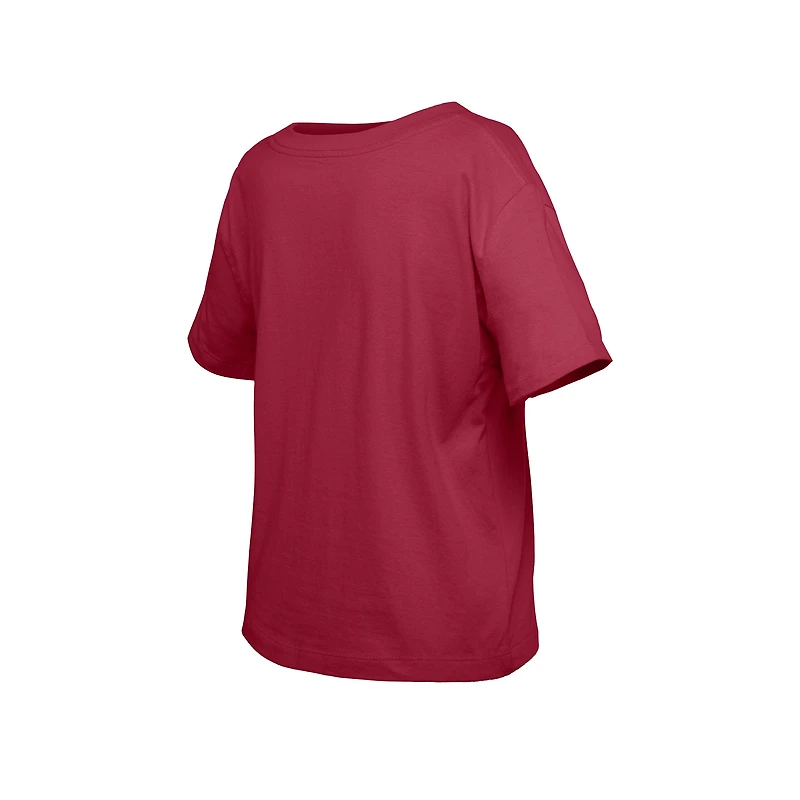 Girl's Youth New Era  Dark Red Colorado Avalanche Flip Sequin T-Shirt