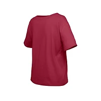 Girl's Youth New Era  Dark Red Colorado Avalanche Flip Sequin T-Shirt
