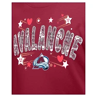 T-shirt à paillettes rouge foncé Colorado Avalanche Flip pour fille New Era Youth