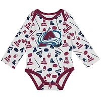 Body à manches longues pour bébé Colorado Avalanche Quick Learn blanc