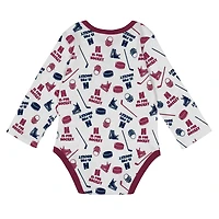 Body à manches longues pour bébé Colorado Avalanche Quick Learn blanc