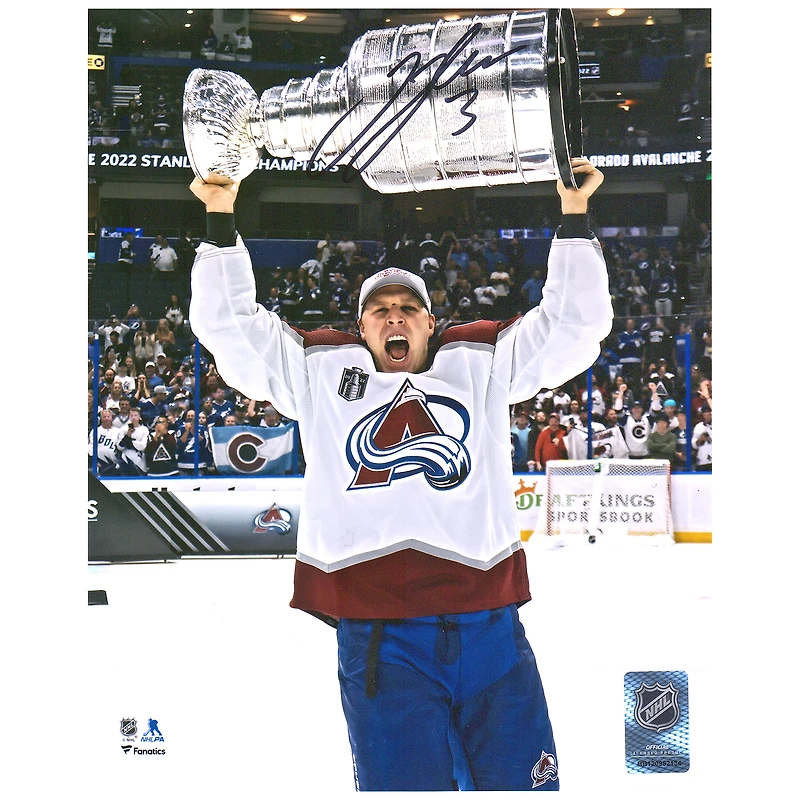 Photographie autographiée de Jack Johnson, champion de la Coupe Stanley 2022, 8" x 10"