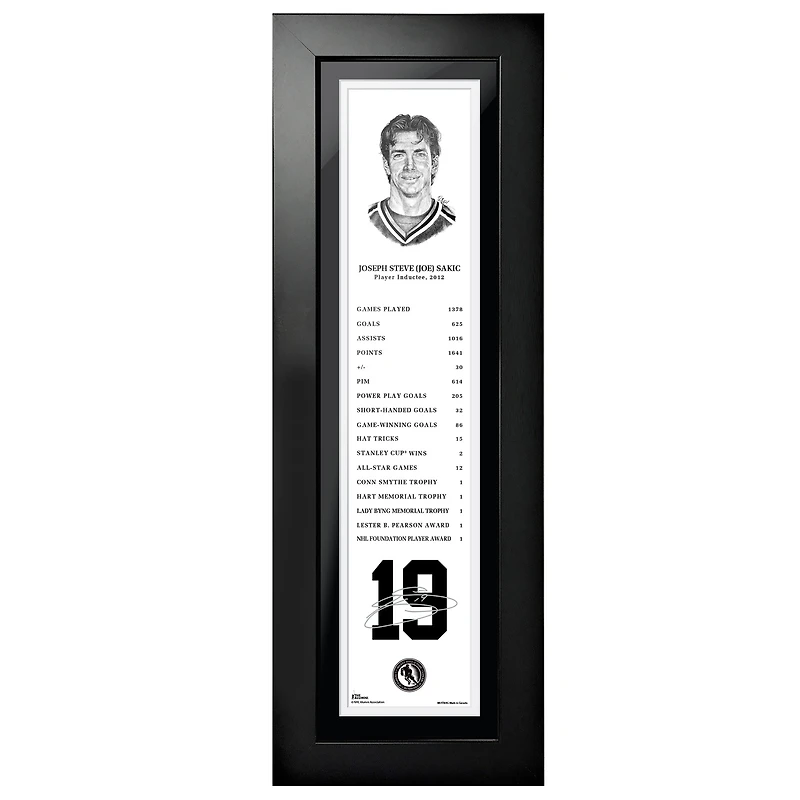 Joe Sakic Colorado Avalanche - 2012 Legends Line 6'' x 22'' Photo encadrée