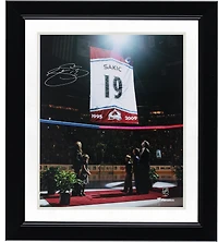 Joe Sakic Colorado Avalanche Autographed 8" x 10" Jersey Retirement Ceremony Photograph