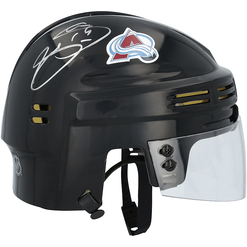 Mini casque noir autographié par Joe Sakic, Colorado Avalanche