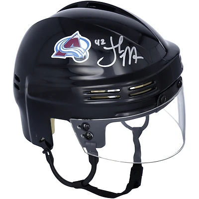Casque Mini Sportstar noir autographié par Josh Manson Colorado Avalanche