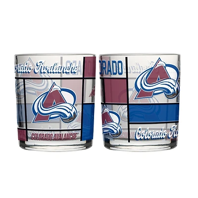 Logo Brands Colorado Avalanche, lot de deux verres à whisky matelassés et teintés de 35 cl