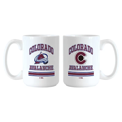 Ensemble de tasses Logo Brands Colorado Avalanche 15 oz. Modèle actuel et rétro