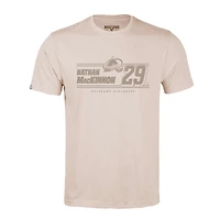 T-shirt kaki Nathan MacKinnon pour homme avec nom et numéro de kilométrage Richmond Colorado Avalanche