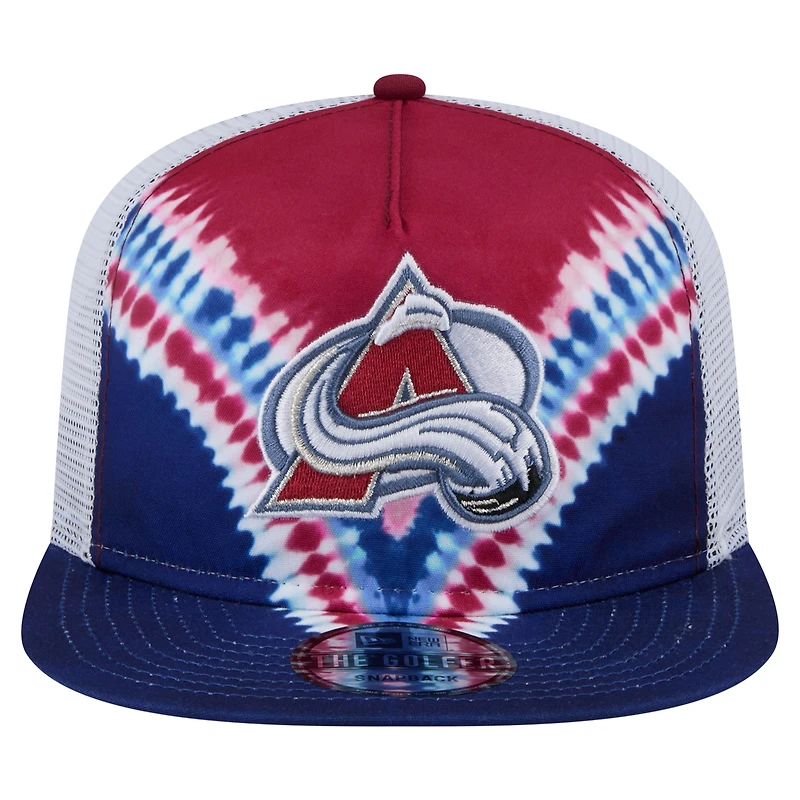 Men's New Era  Navy/Burgundy Colorado Avalanche Throwback V-Dye Adjustable Golfer Hat