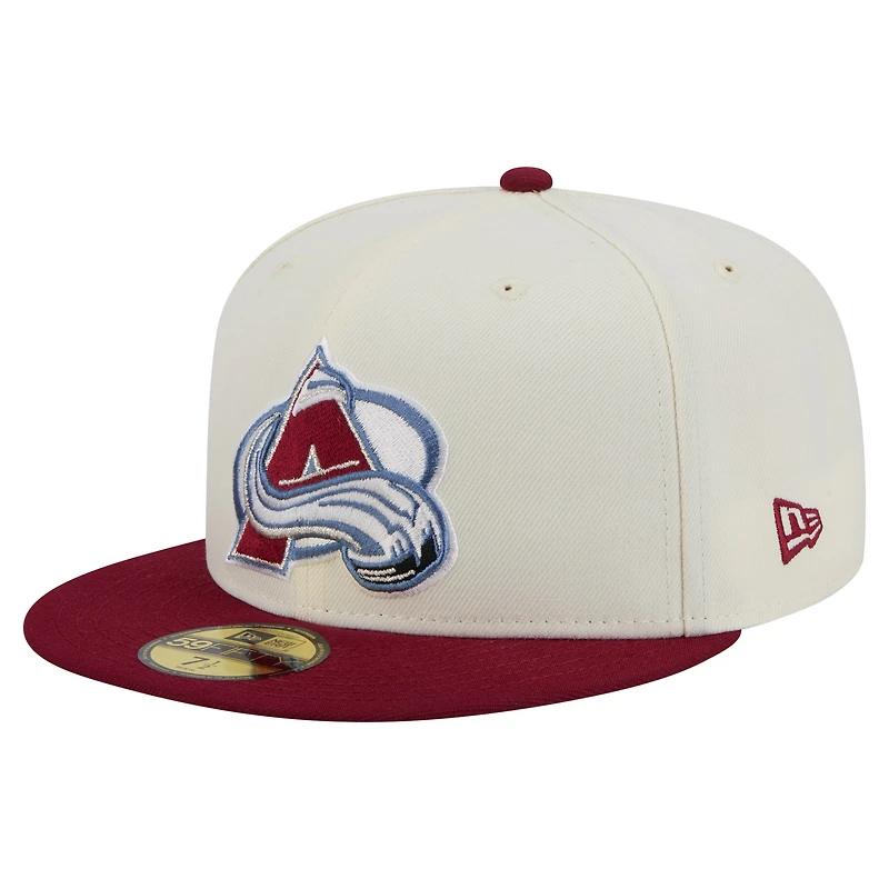 Men's New Era  White Colorado Avalanche Chrome Two-Toned 59FIFTY Fitted Hat