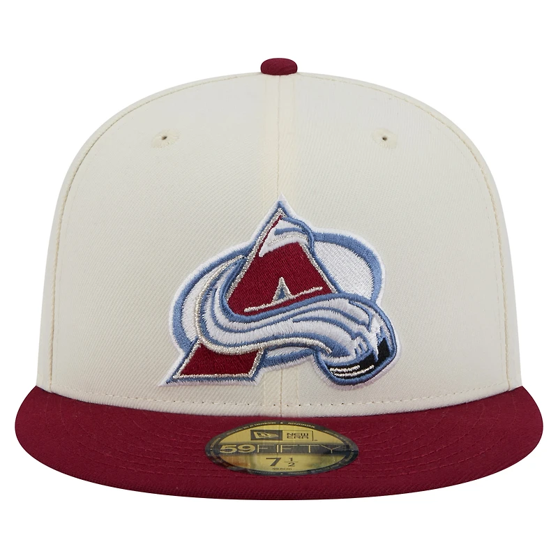 Men's New Era  White Colorado Avalanche Chrome Two-Toned 59FIFTY Fitted Hat