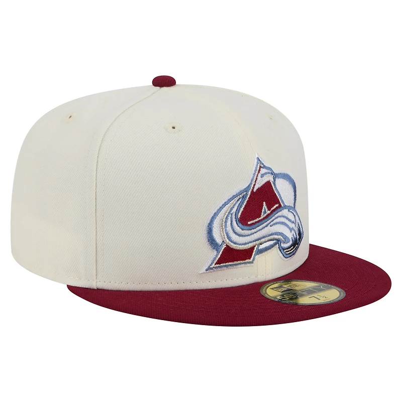Men's New Era  White Colorado Avalanche Chrome Two-Toned 59FIFTY Fitted Hat