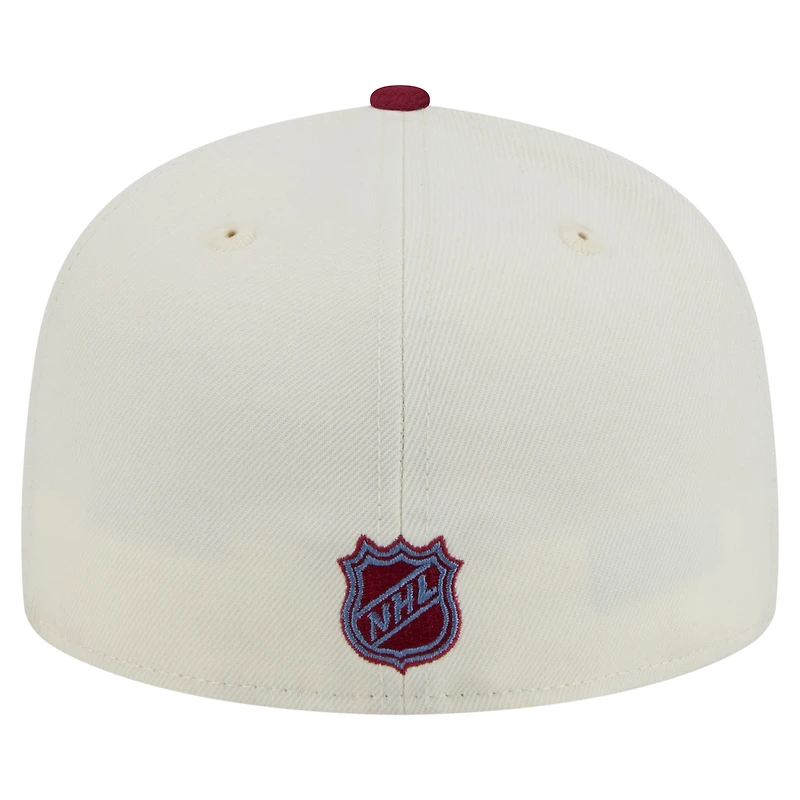 Men's New Era  White Colorado Avalanche Chrome Two-Toned 59FIFTY Fitted Hat