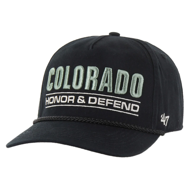Casquette ajustable Hitch OHT Colorado Avalanche Black '47 pour homme, appréciation militaire, honneur et défense de la patrie