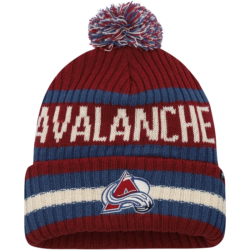 Bonnet en tricot à revers Colorado Avalanche Bering '47 pour homme avec pompon