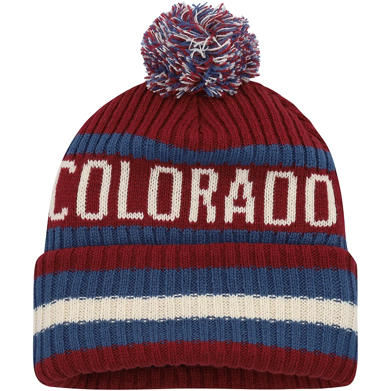 Bonnet en tricot à revers Colorado Avalanche Bering '47 pour homme avec pompon