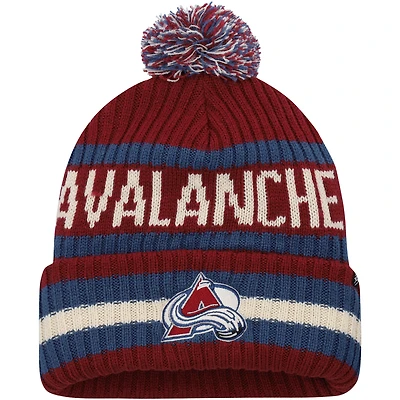 Bonnet en tricot à revers Colorado Avalanche Bering '47 pour homme avec pompon