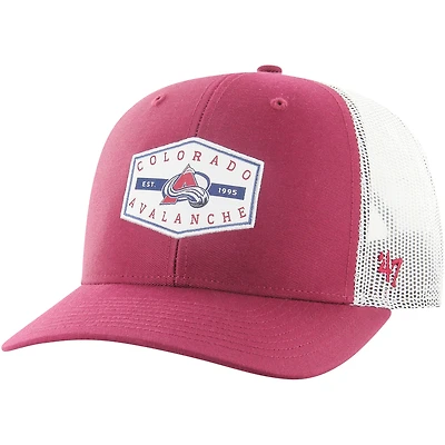 Casquette réglable 47 bordeaux Colorado Avalanche Convoy Trucker pour hommes