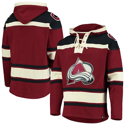 Sweat à capuche lacets supérieur Colorado Avalanche 47 Bordeaux pour homme