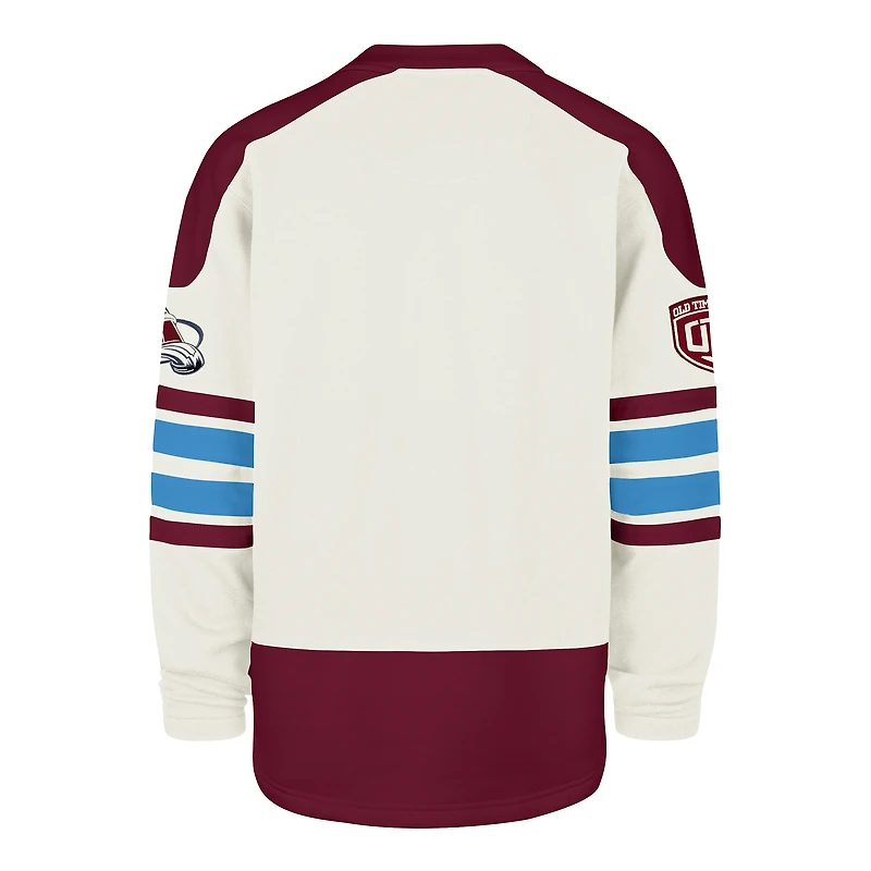 Men's '47 Cream Colorado Avalanche Pond Hockey Trio Eternal Lacer Sweatshirt