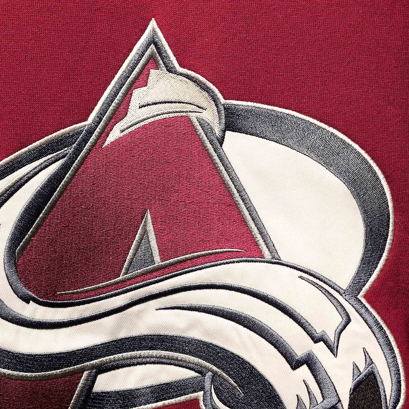 Chandail à capuchon pour homme '47 Nathan MacKinnon Burgundy Colorado Avalanche Player Name & Number Lacer