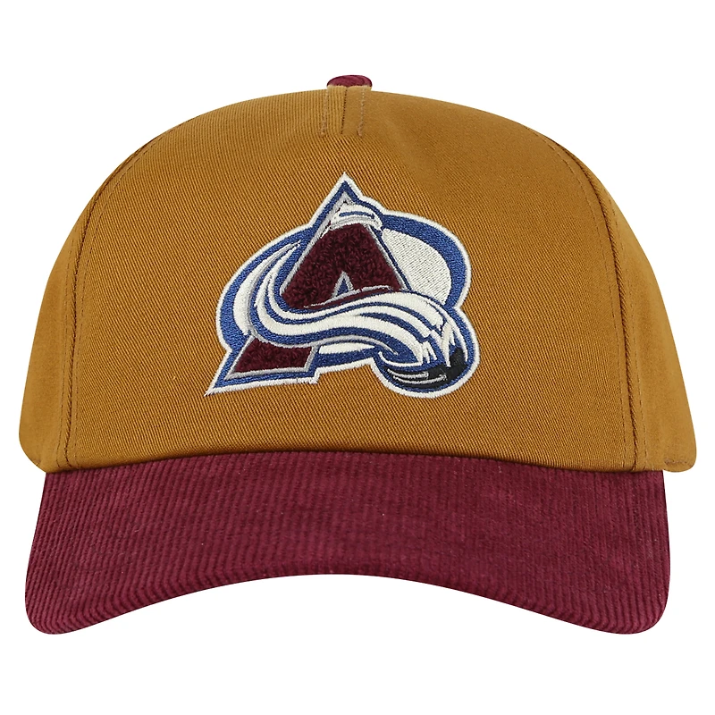 Men's American Needle Tan/Burgundy Colorado Avalanche Burnett Adjustable Hat