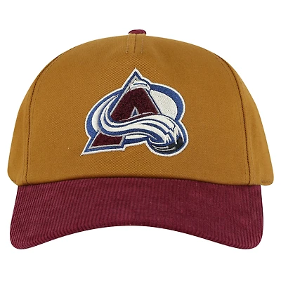 Men's American Needle  Tan/Burgundy Colorado Avalanche Burnett Adjustable Hat