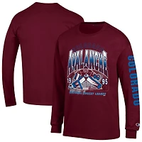 Men's Champion  Burgundy Colorado Avalanche Long Sleeve Jersey T-Shirt