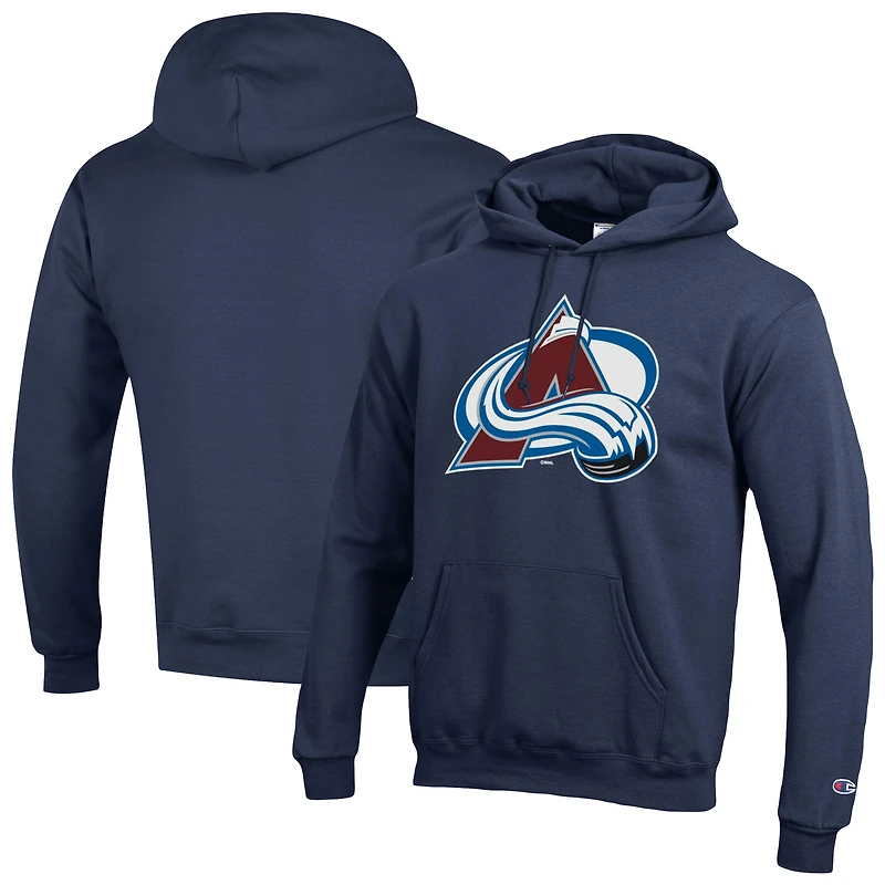 Sweat à capuche Champion Navy Colorado Avalanche pour homme avec logo principal 1-Hit