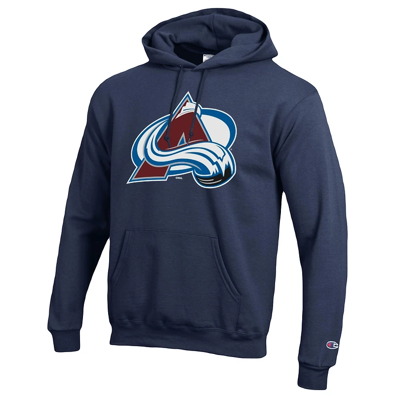 Sweat à capuche Champion Navy Colorado Avalanche pour homme avec logo principal 1-Hit