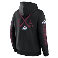 Men's Fanatics Black Colorado Avalanche Big City Legacy Fleece Pullover Hoodie