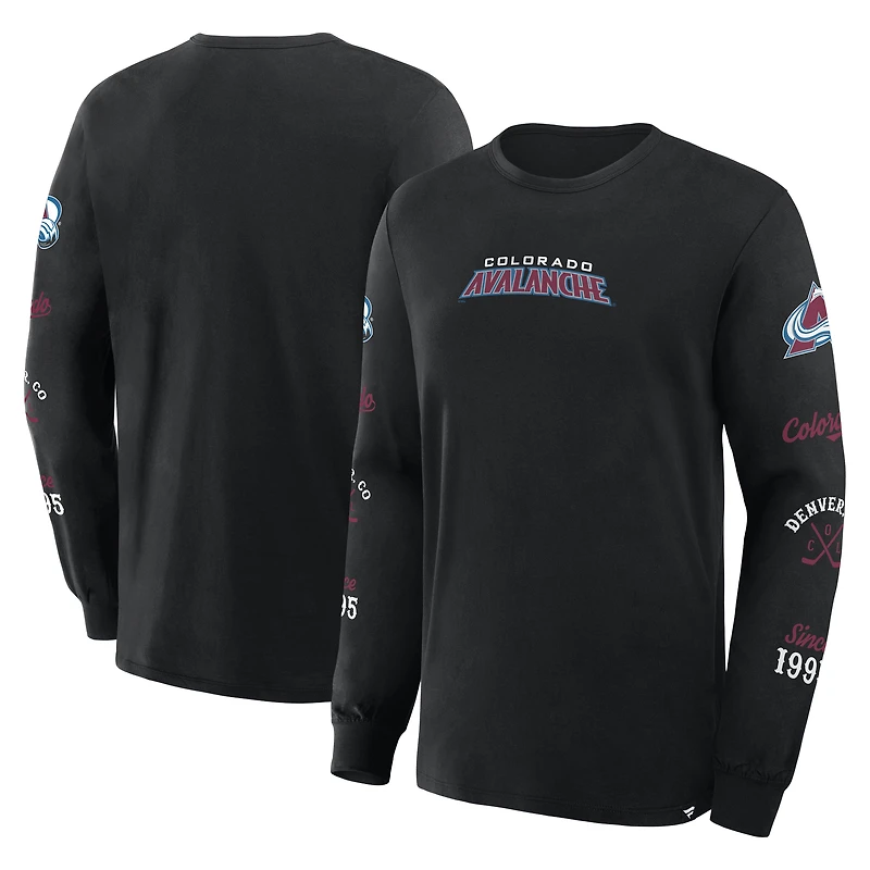 Men's Fanatics Black Colorado Avalanche Boxed Legacy Long Sleeve T-Shirt