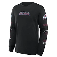 T-shirt à manches longues Fanatics pour homme Colorado Avalanche Boxed Legacy noir