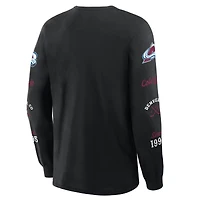 T-shirt à manches longues Fanatics pour homme Colorado Avalanche Boxed Legacy noir