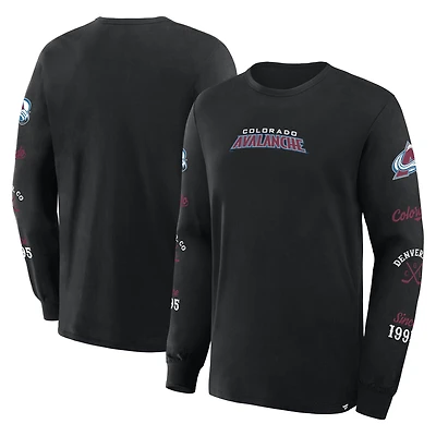 T-shirt à manches longues Fanatics pour homme Colorado Avalanche Boxed Legacy noir