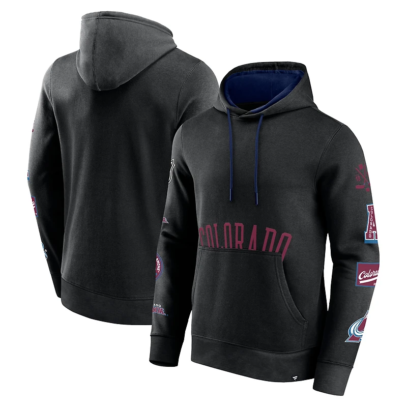 Sweat à capuche noir Fanatics Colorado Avalanche Wild Winner pour homme