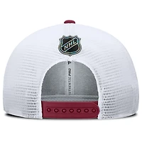 Men's Fanatics Burgundy/White Colorado Avalanche Authentic Pro Rink Lockup Adjustable Trucker Hat