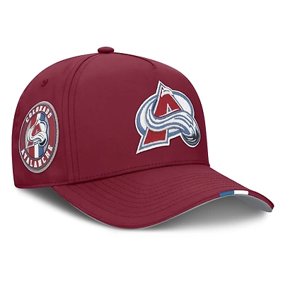 Men's Fanatics Burgundy Colorado Avalanche 2025 NHL Draft Authentic Pro On-Stage Podium A-Frame Adjustable Hat