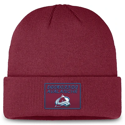 Bonnet en tricot à revers authentique Fanatics Colorado Avalanche Bordeaux pour hommes