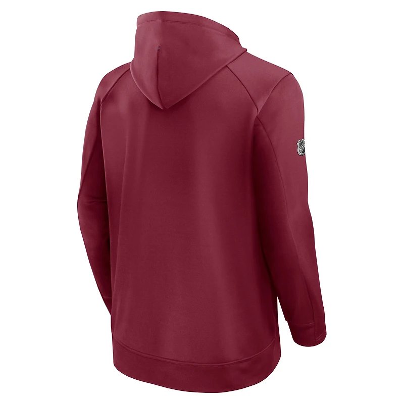 Men's Fanatics  Burgundy Colorado Avalanche Authentic Pro Rink Fleece Pullover Hoodie