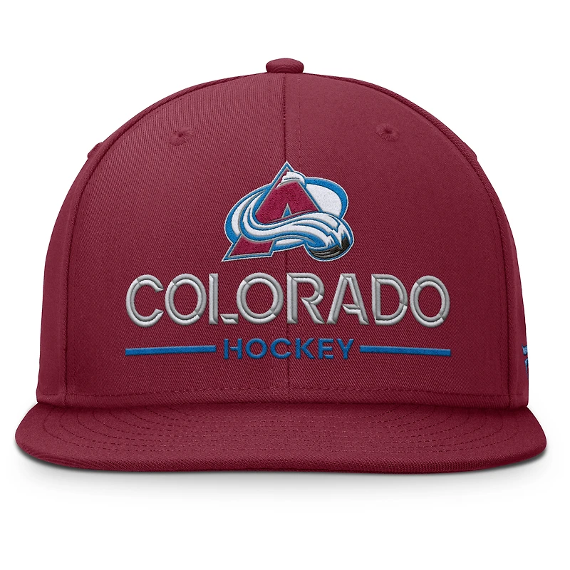 Men's Fanatics Burgundy Colorado Avalanche Authentic Pro Rink Lockup Snapback Hat